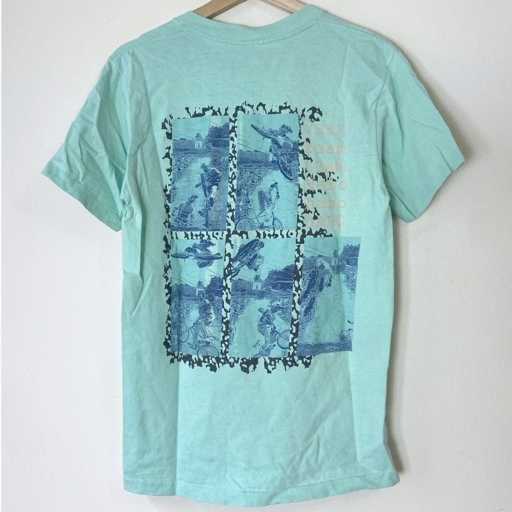 Vintage 90's Team Haro BMX Tour Bike Art Green RARE Single Stitch Tee Shirt‎ - M